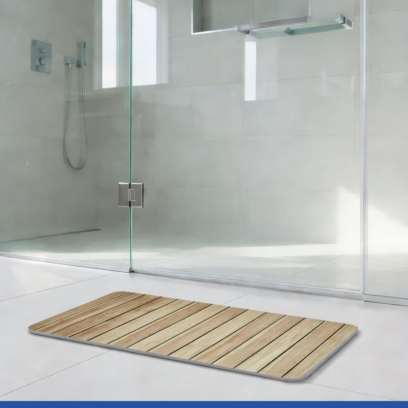 Badteppich 'Lepiana' Diatomit beige 39 x 60 cm