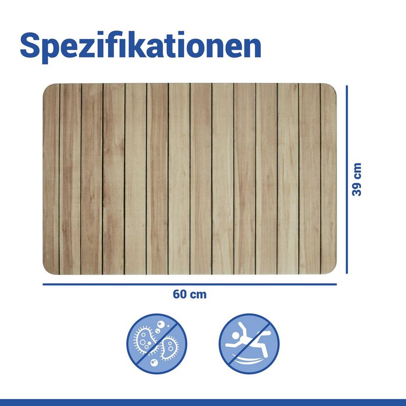 Badteppich 'Lepiana' Diatomit beige 39 x 60 cm