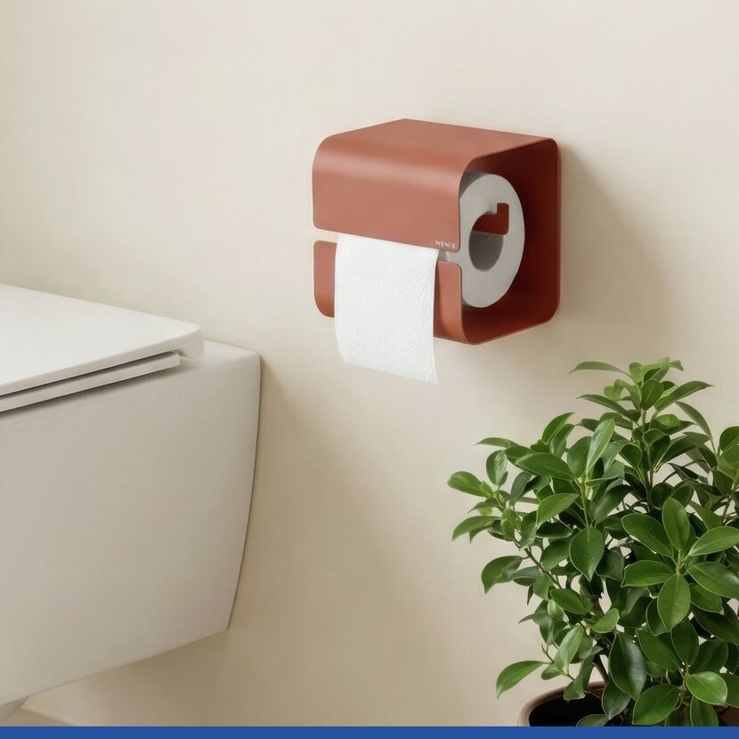 Toilettenpapierhalter 'Lizan' braun Stahl 14 x 14.5 x 13.7 cm
