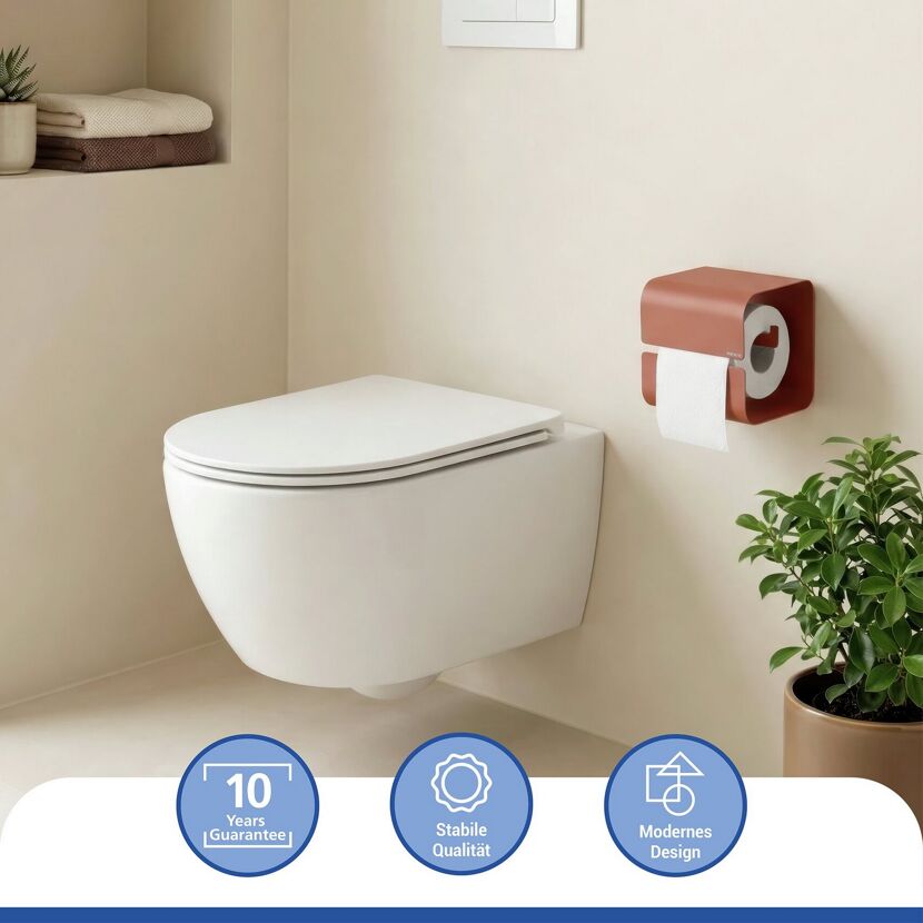 Toilettenpapierhalter 'Lizan' braun Stahl 14 x 14.5 x 13.7 cm