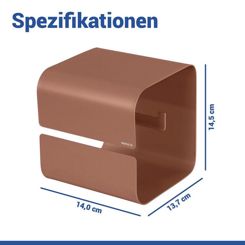 Toilettenpapierhalter 'Lizan' braun Stahl 14 x 14.5 x 13.7 cm