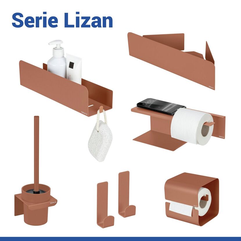 Toilettenpapierhalter 'Lizan' braun Stahl 14 x 14.5 x 13.7 cm