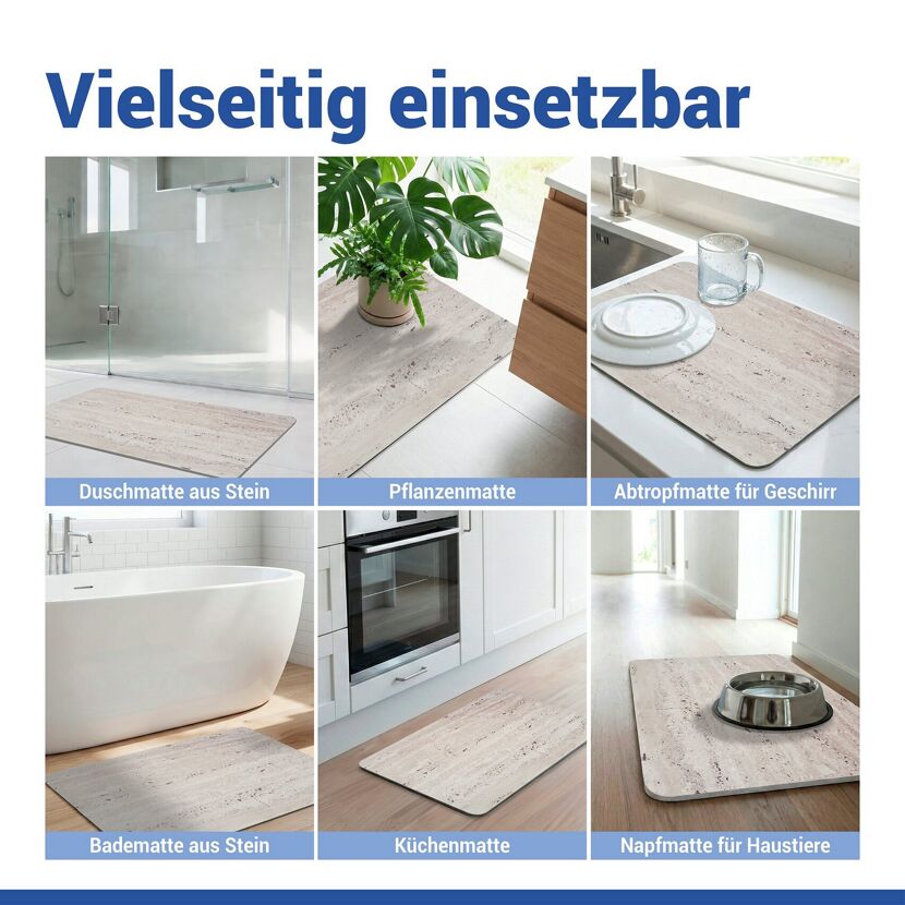 Badteppich 'Puna' Diatomit beige 50 x 80 cm