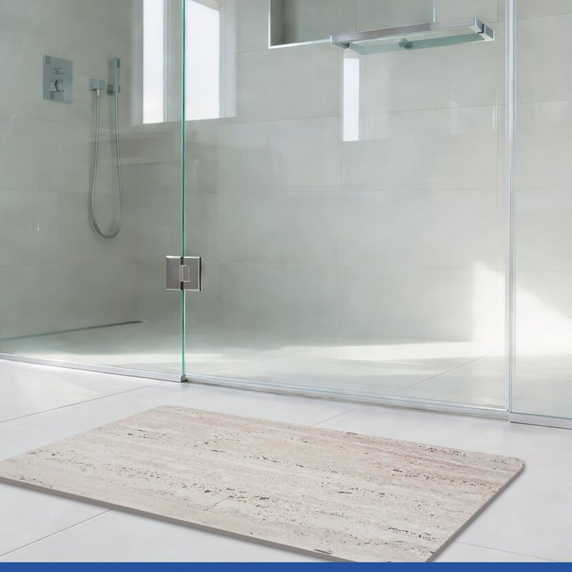 Badteppich 'Puna' Diatomit beige 50 x 80 cm