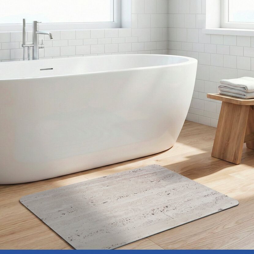 Badteppich 'Puna' Diatomit beige 50 x 80 cm