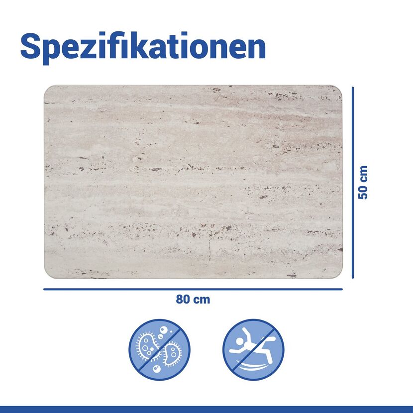 Badteppich 'Puna' Diatomit beige 50 x 80 cm