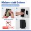Schwarzer Kosmetikeimer 'Sare' wird ohne Bohren montiert.