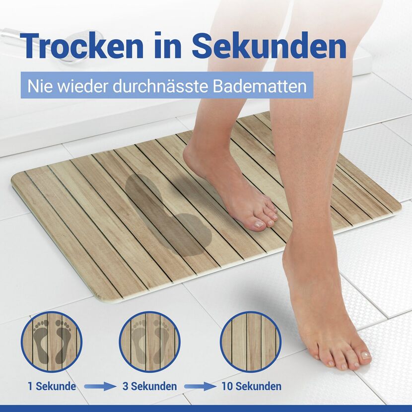 Badteppich 'Lepiana' Diatomit beige 50 x 80 cm