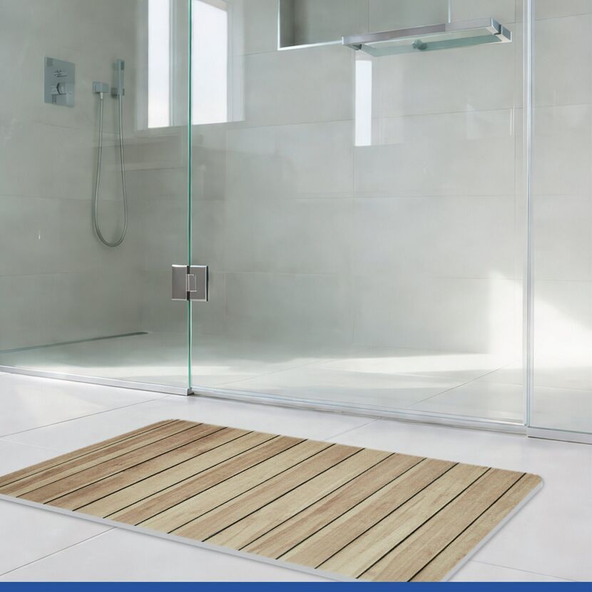 Badteppich 'Lepiana' Diatomit beige 50 x 80 cm