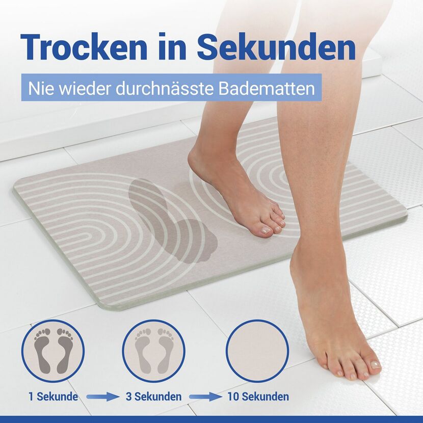 Badteppich 'Nazca' Diatomit beige 50 x 80 cm