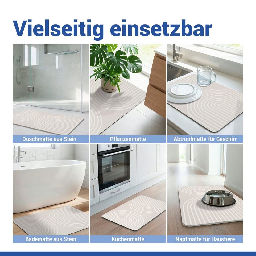 Badteppich 'Nazca' Diatomit beige 50 x 80 cm