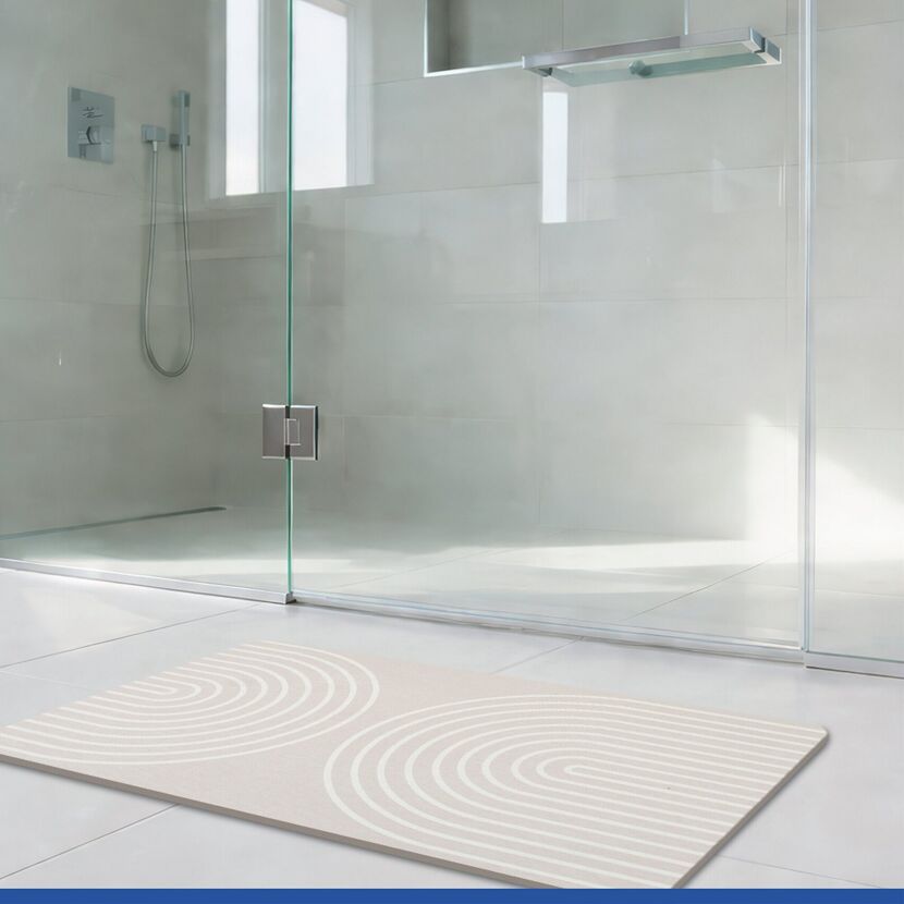 Badteppich 'Nazca' Diatomit beige 50 x 80 cm