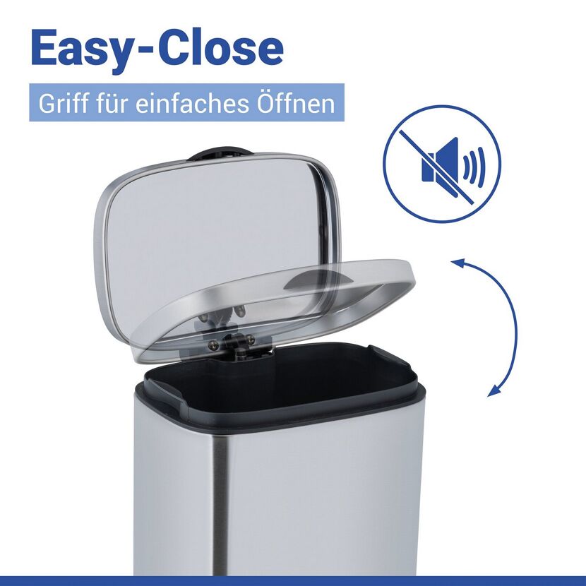 Edelstahl Kosmetikeimer 'Sare' mit offenem Easy-Close Deckel