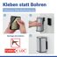 Montage des Kosmetikeimers mit Klebebefestigung ohne Bohren.