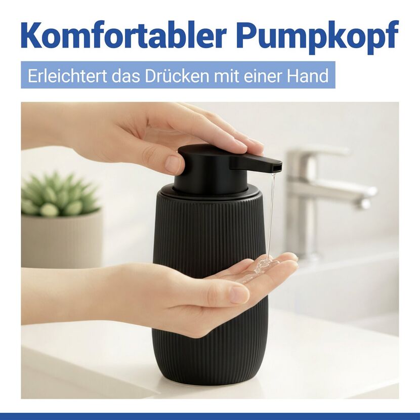 Seifenspender 'Fablo' Keramik schwarz 400 ml