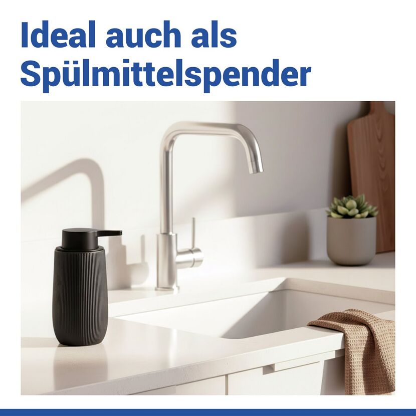 Seifenspender 'Fablo' Keramik schwarz 400 ml