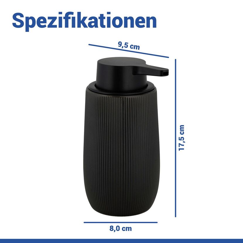 Seifenspender 'Fablo' Keramik schwarz 400 ml