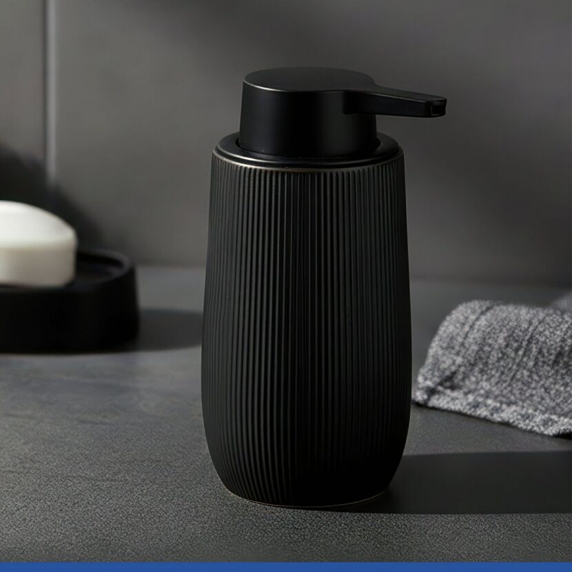 Seifenspender 'Fablo' Keramik schwarz 400 ml