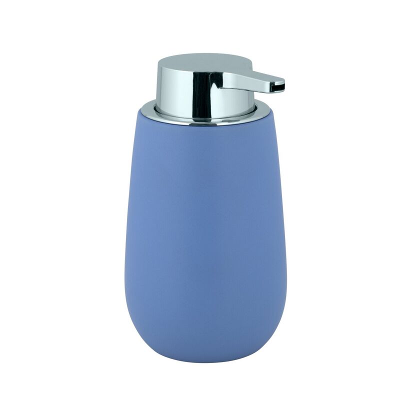 Seifenspender 'Badi' Keramik hellblau, chromfarben 320 ml