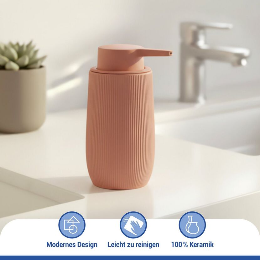 Seifenspender 'Fablo' Keramik braun 400 ml
