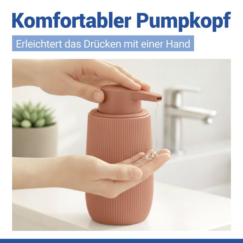 Seifenspender 'Fablo' Keramik braun 400 ml