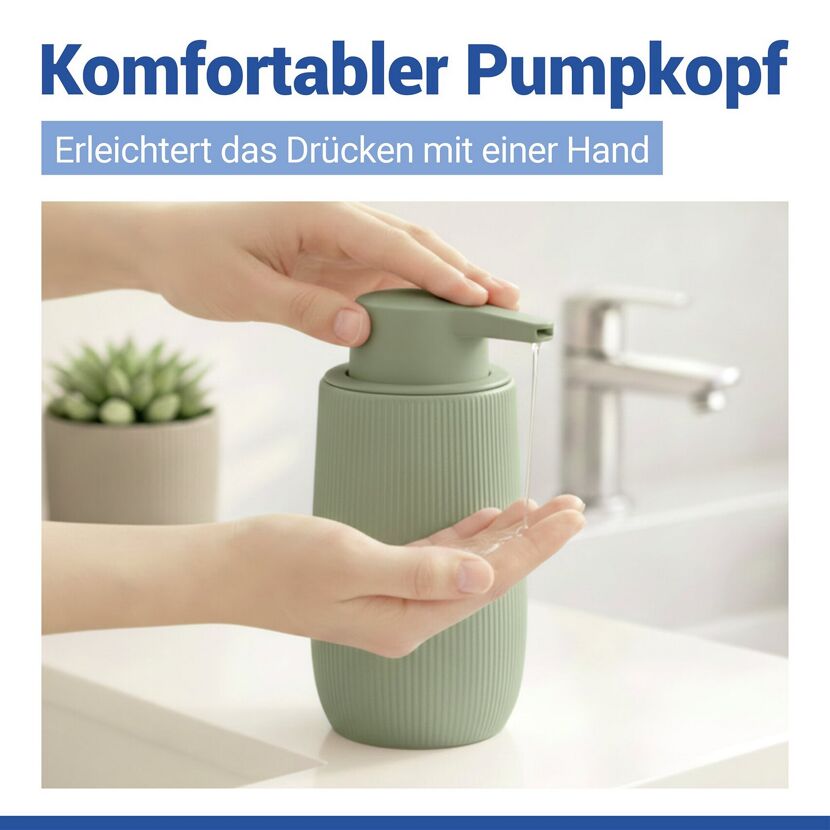 Seifenspender 'Fablo' Keramik grün 400 ml