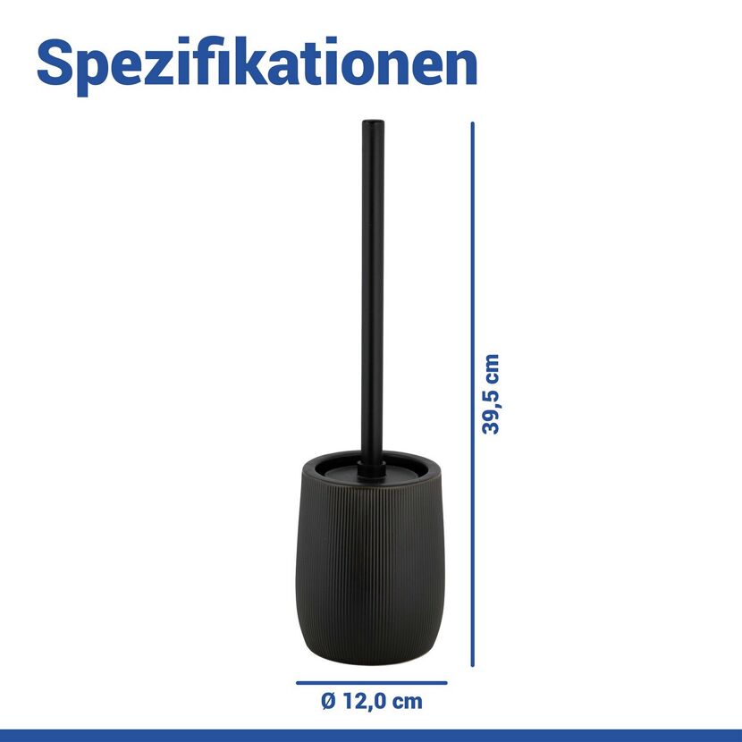 WC-Garnitur 'Fablo' schwarz Keramik 12 x 39.5 x 12 cm