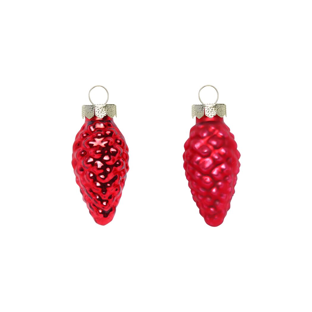 Christbaumschmuck Zapfen rot 4,4 cm 12 Stück
