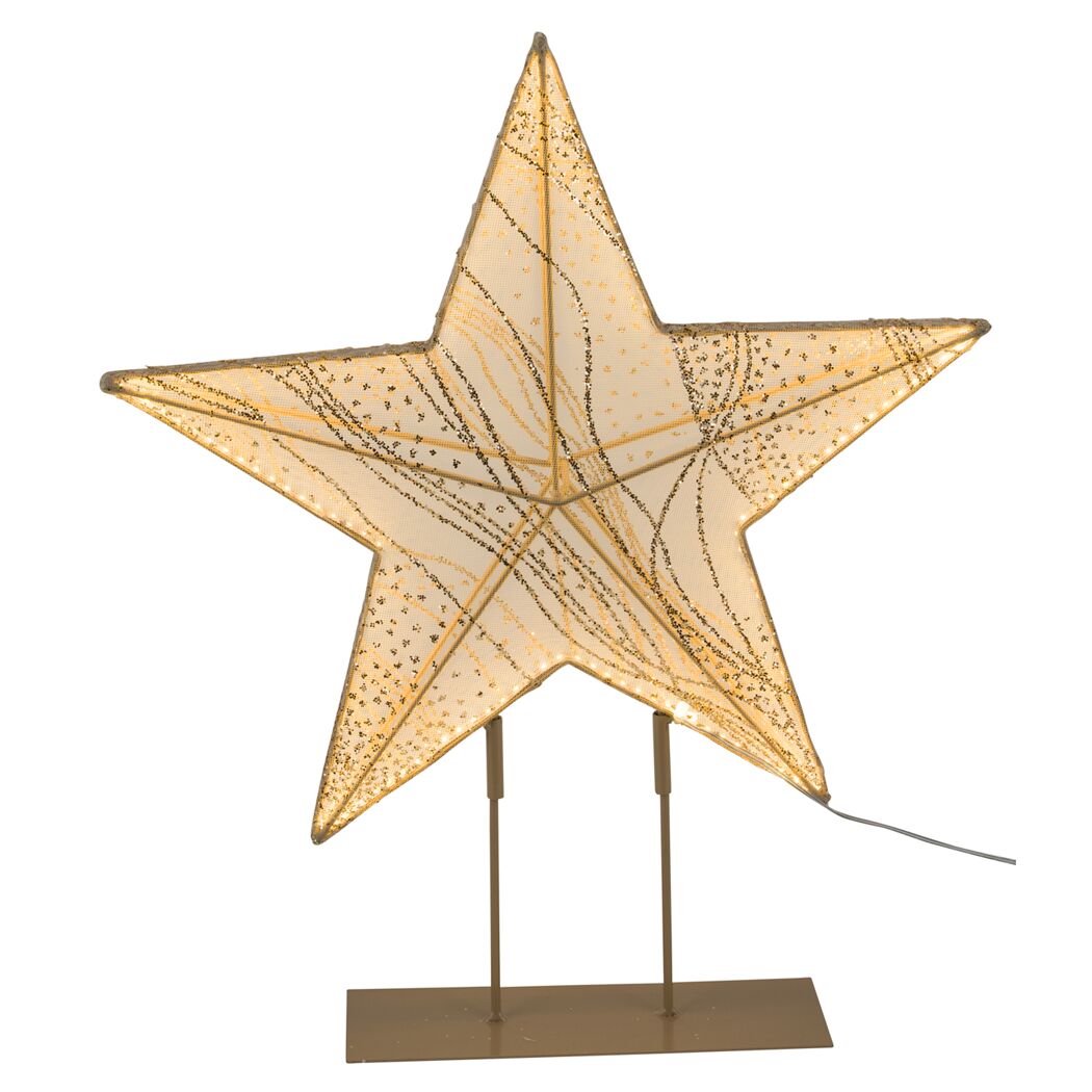 LED-Stoffstern goldfarben 38 x 48 cm