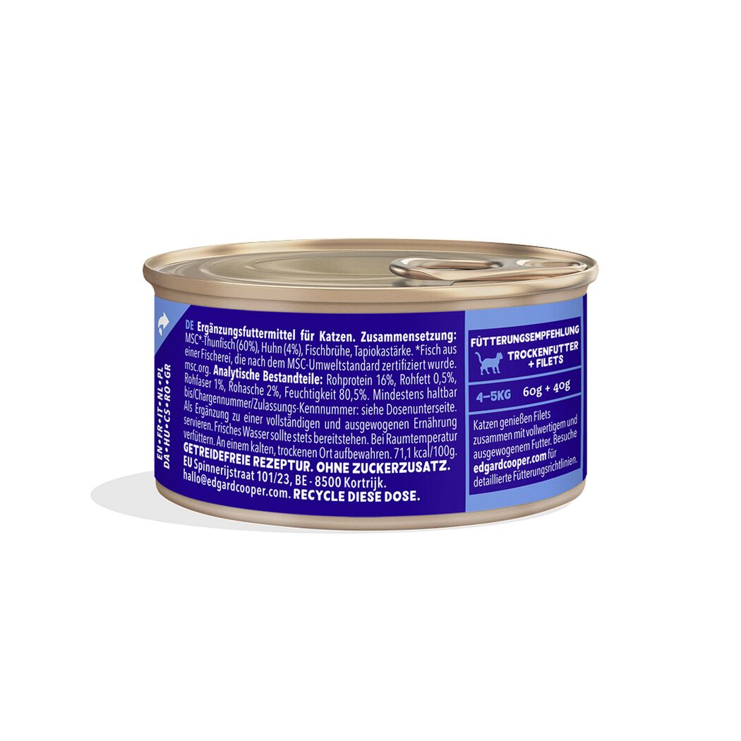 Katzennassfutter 'Filets' Thunfisch mit Huhn 70 g