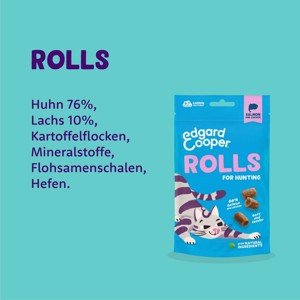 Katzensnack 'Rolls' Lachs & Huhn 45 g