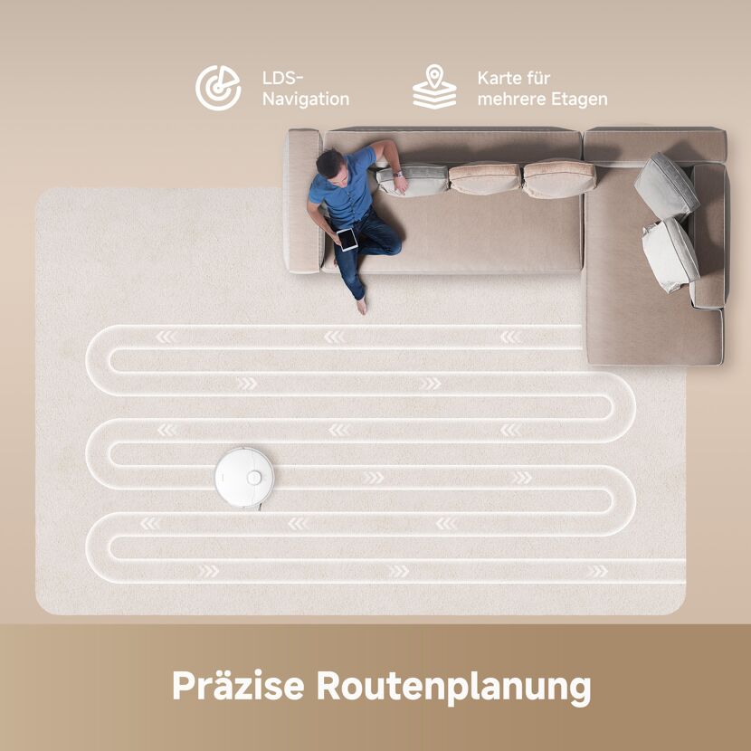 Saug- und Wischroboter 'D20 Plus' mit App-Steuerung