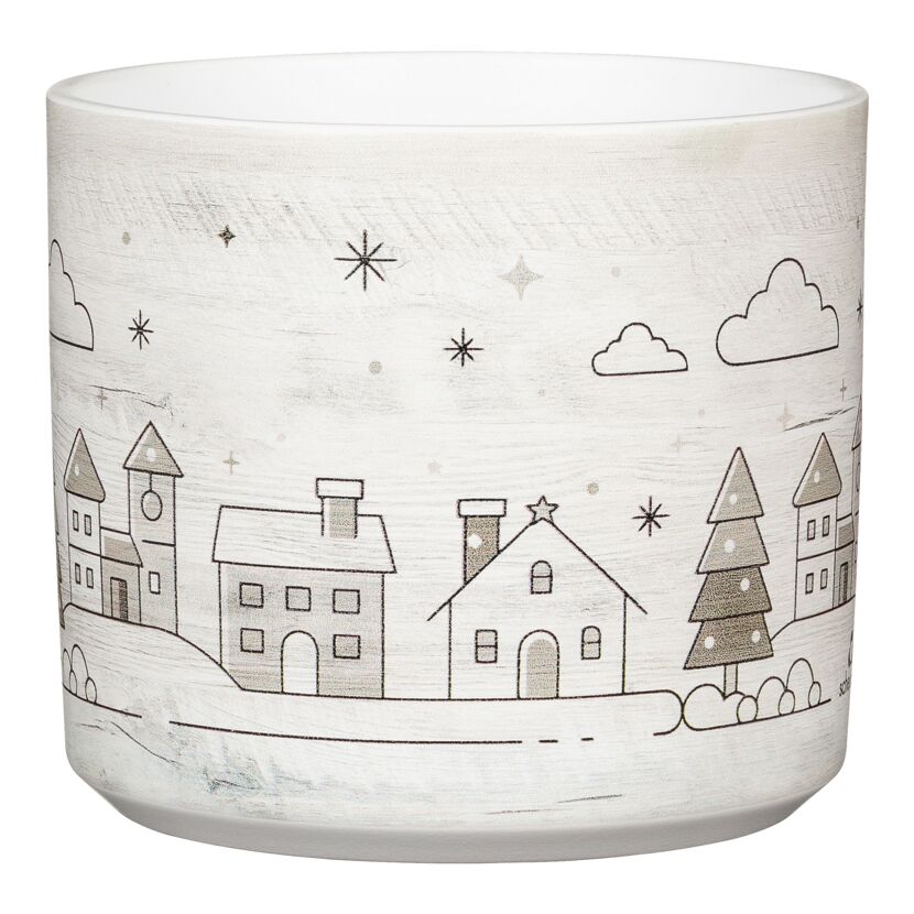 Übertopf 'Cozy Homes 14/631' Keramik bedruckt Ø 13,6 x 12,2 cm