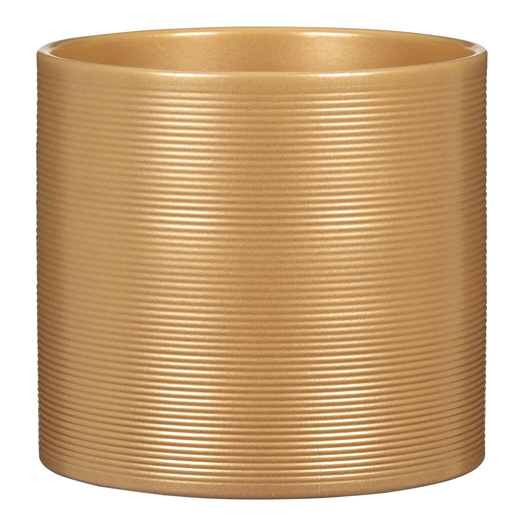 Übertopf 'Pearl Gold 14/828' Keramik goldfarben Ø 14 x 13 cm