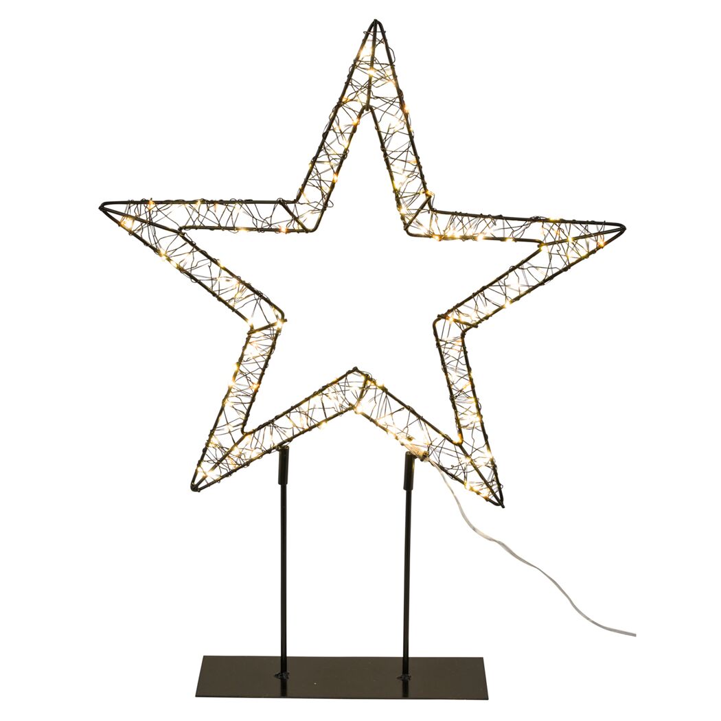 LED-Metallstern schwarz 39 x 7 x 52 cm