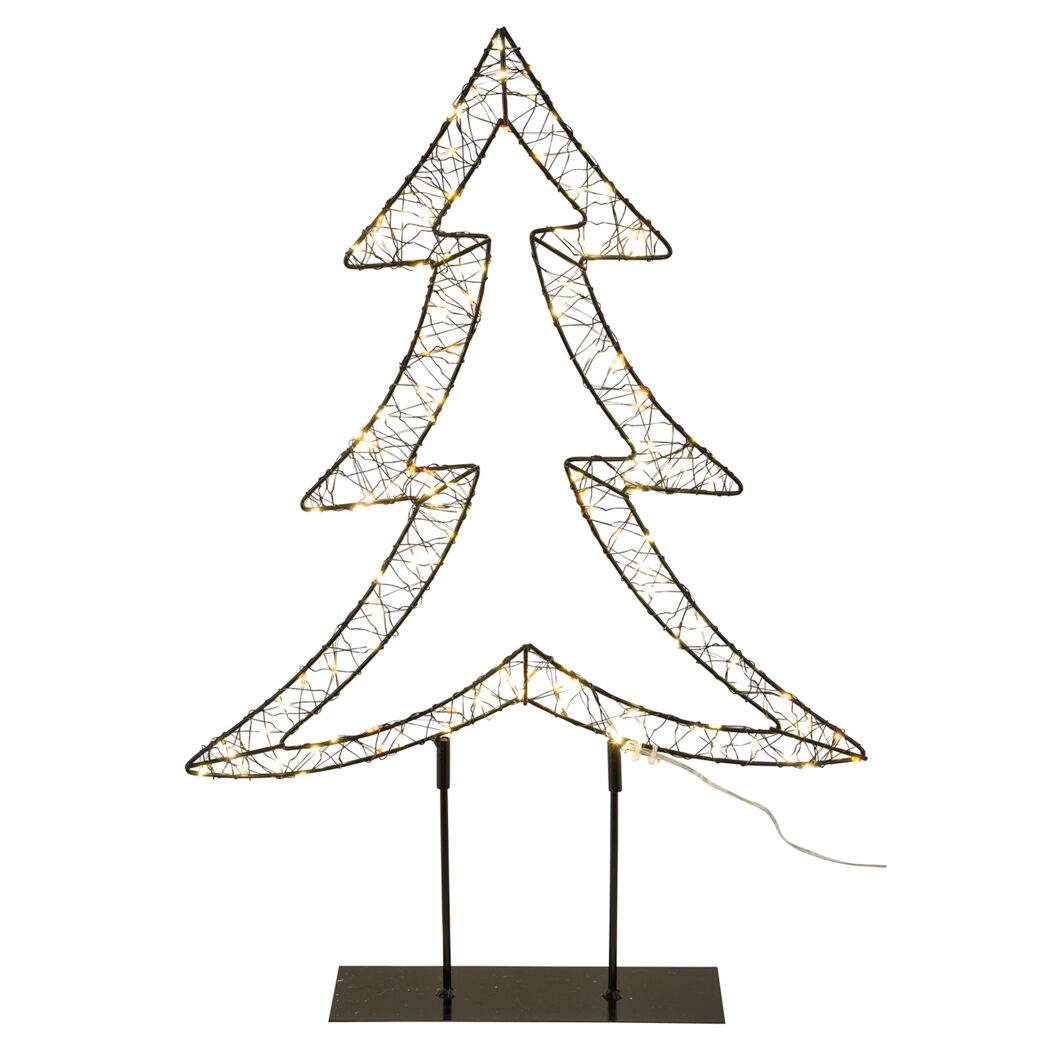 LED-Metalltanne schwarz 40 x 7 x 57 cm