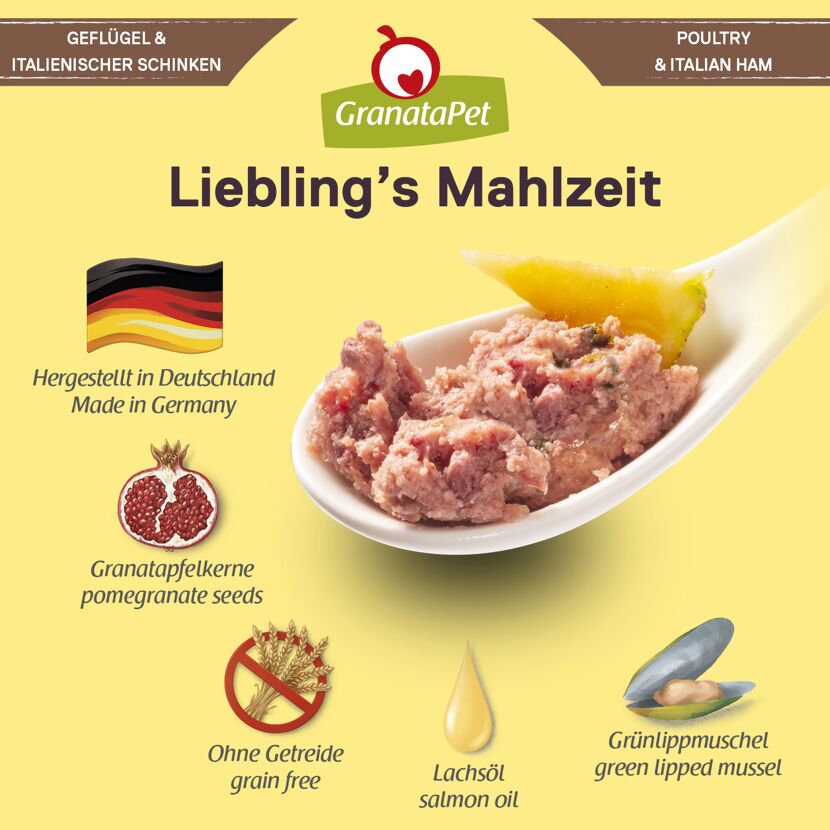 Hundenassfutter 'Liebling's Mahlzeit' Geflügel & Schwein Adult 800 g