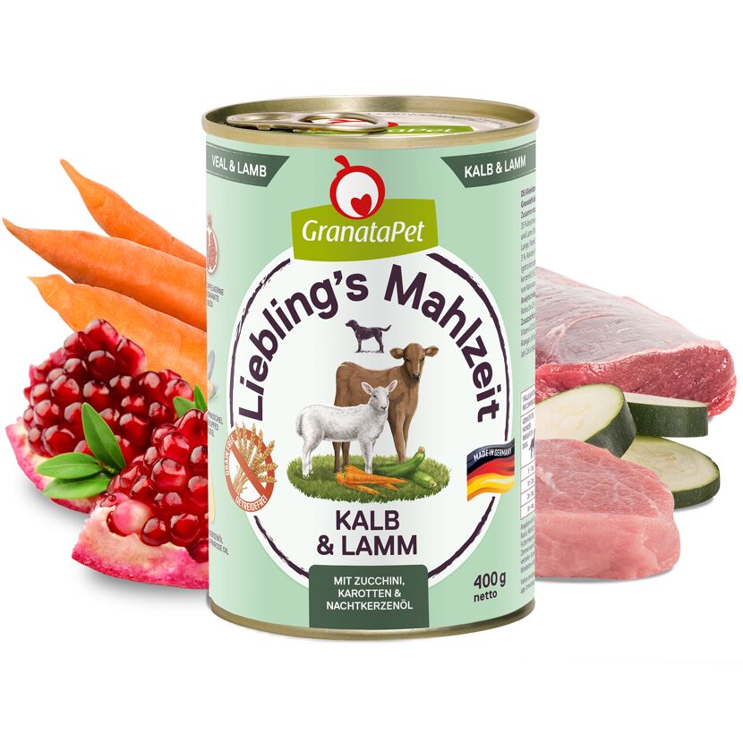 Hundenassfutter 'Liebling's Mahlzeit' Kalb & Lamm Adult 400 g