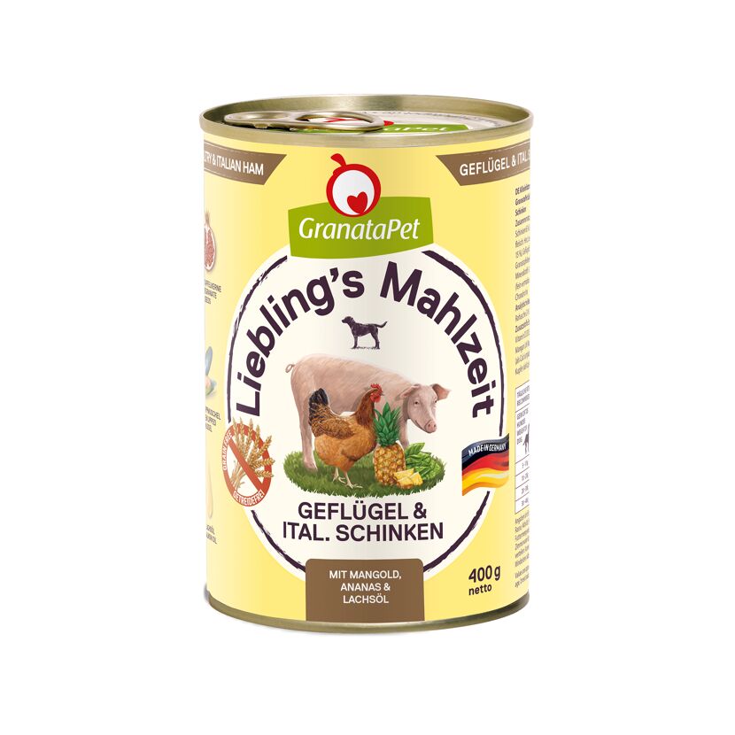 Hundenassfutter 'Liebling's Mahlzeit' Geflügel & Schwein Adult 400 g