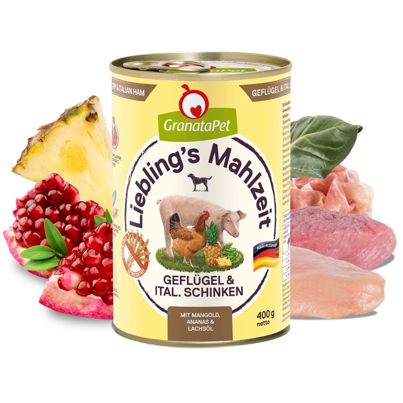 Hundenassfutter 'Liebling's Mahlzeit' Geflügel & Schwein Adult 400 g