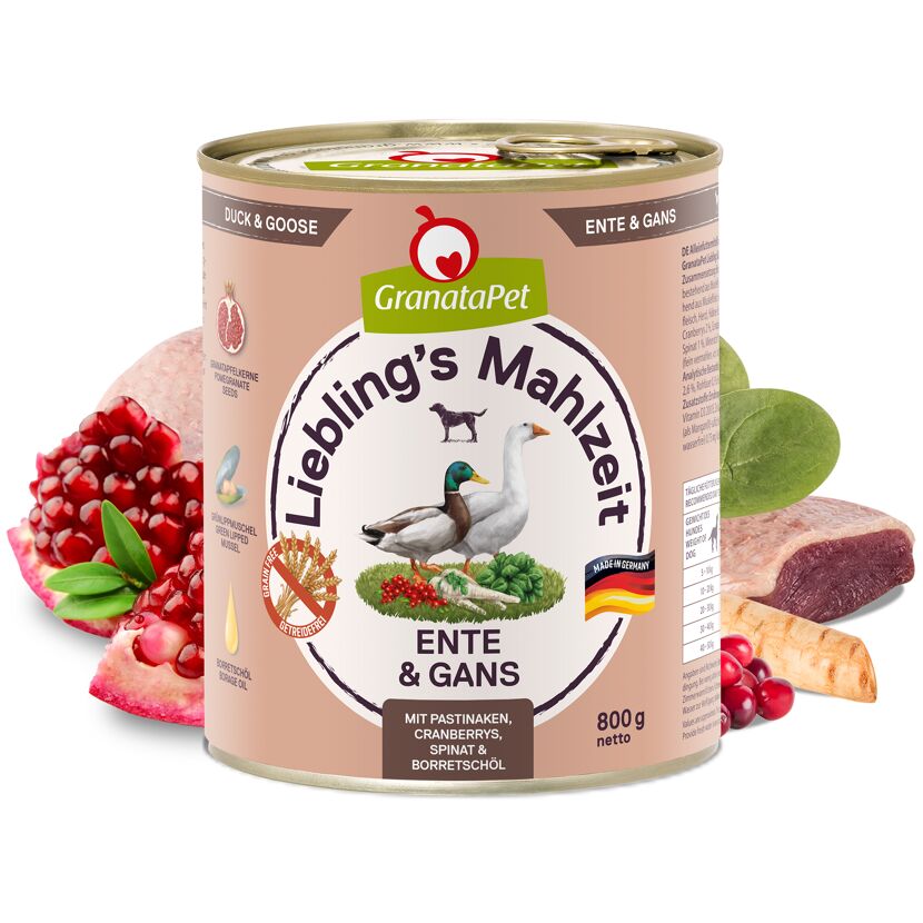 Hundenassfutter 'Liebling's Mahlzeit' Ente & Gans Adult 800 g