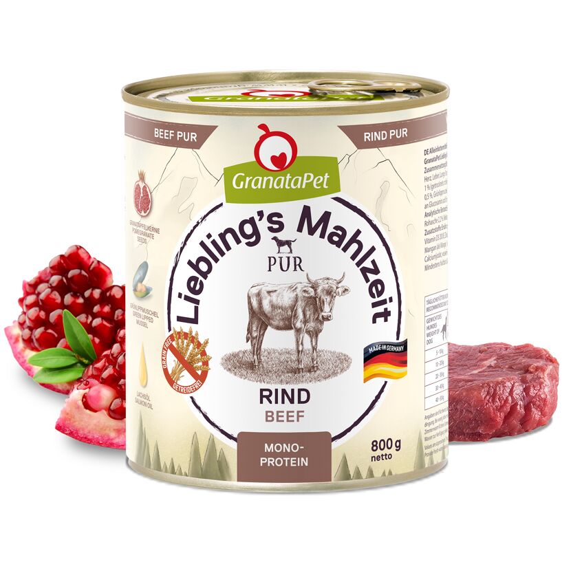 Hundenassfutter 'Liebling's Mahlzeit Pur' Rind Adult 800 g
