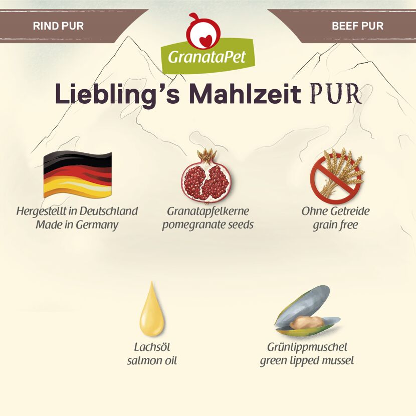 Hundenassfutter 'Liebling's Mahlzeit Pur' Rind Adult 800 g