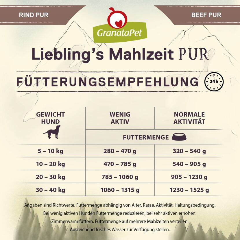 Hundenassfutter 'Liebling's Mahlzeit Pur' Rind Adult 800 g