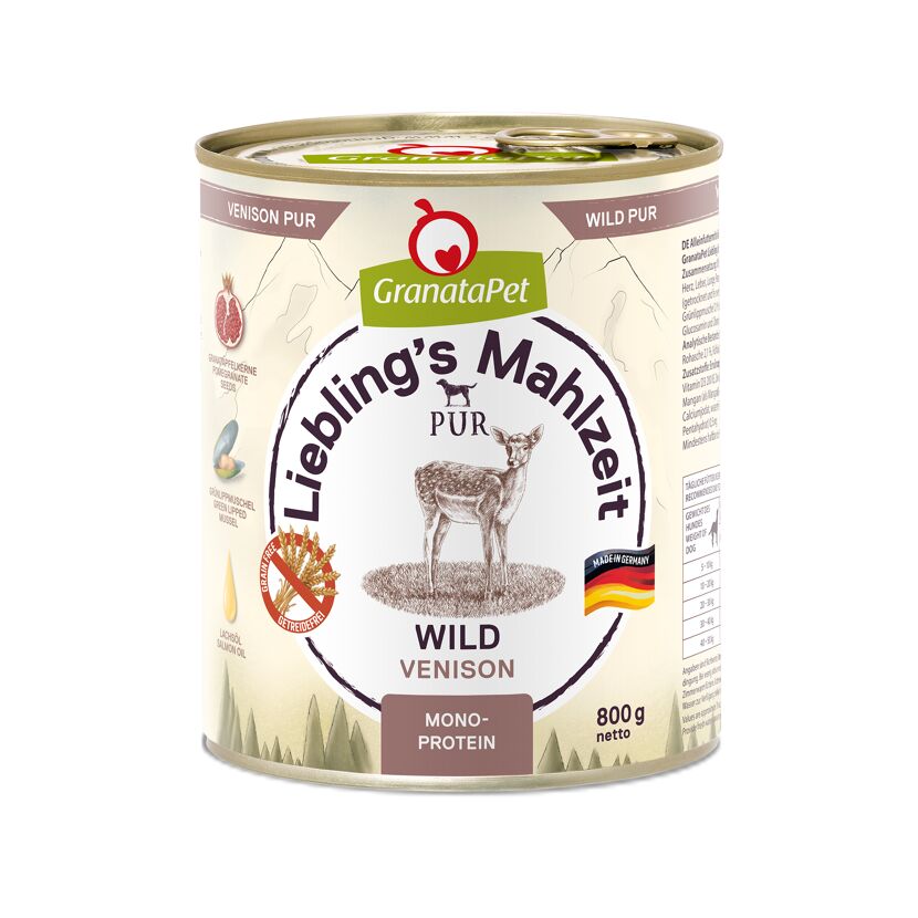 Hundenassfutter 'Liebling's Mahlzeit Pur' Wild Adult 800 g