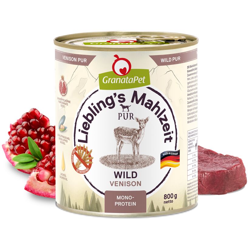 Hundenassfutter 'Liebling's Mahlzeit Pur' Wild Adult 800 g