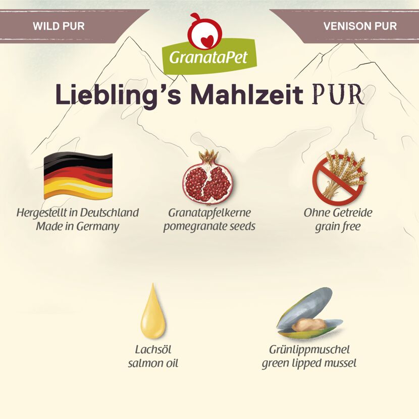 Hundenassfutter 'Liebling's Mahlzeit Pur' Wild Adult 800 g