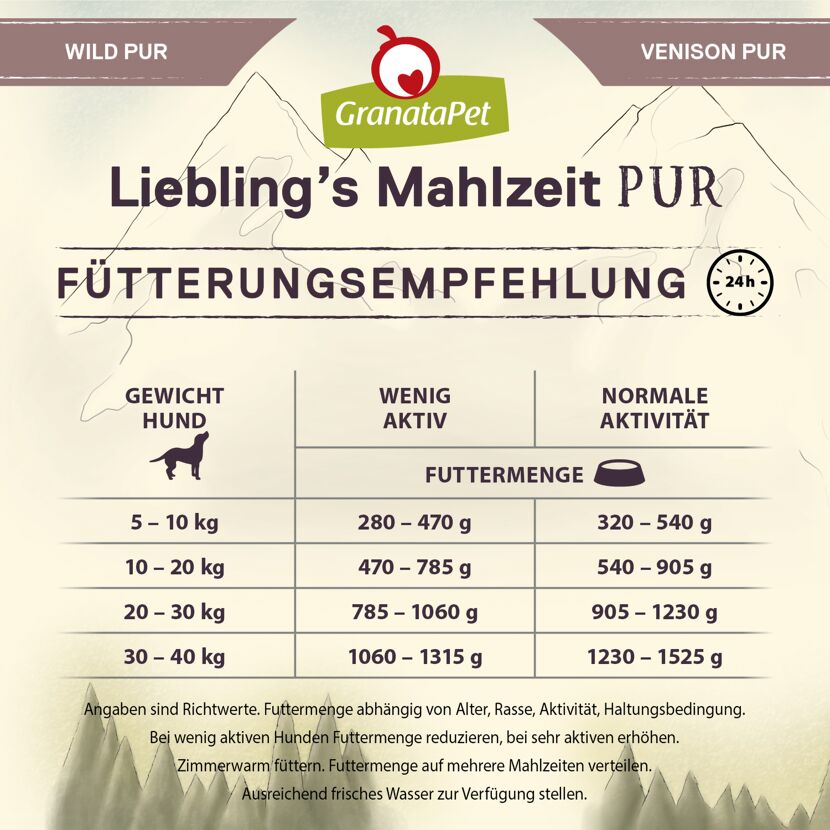 Hundenassfutter 'Liebling's Mahlzeit Pur' Wild Adult 800 g