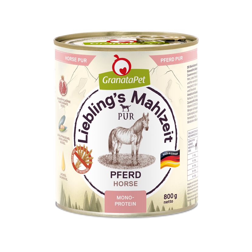 Hundenassfutter 'Liebling's Mahlzeit Pur' Pferd Adult 800 g