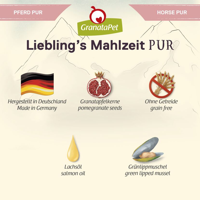 Hundenassfutter 'Liebling's Mahlzeit Pur' Pferd Adult 800 g